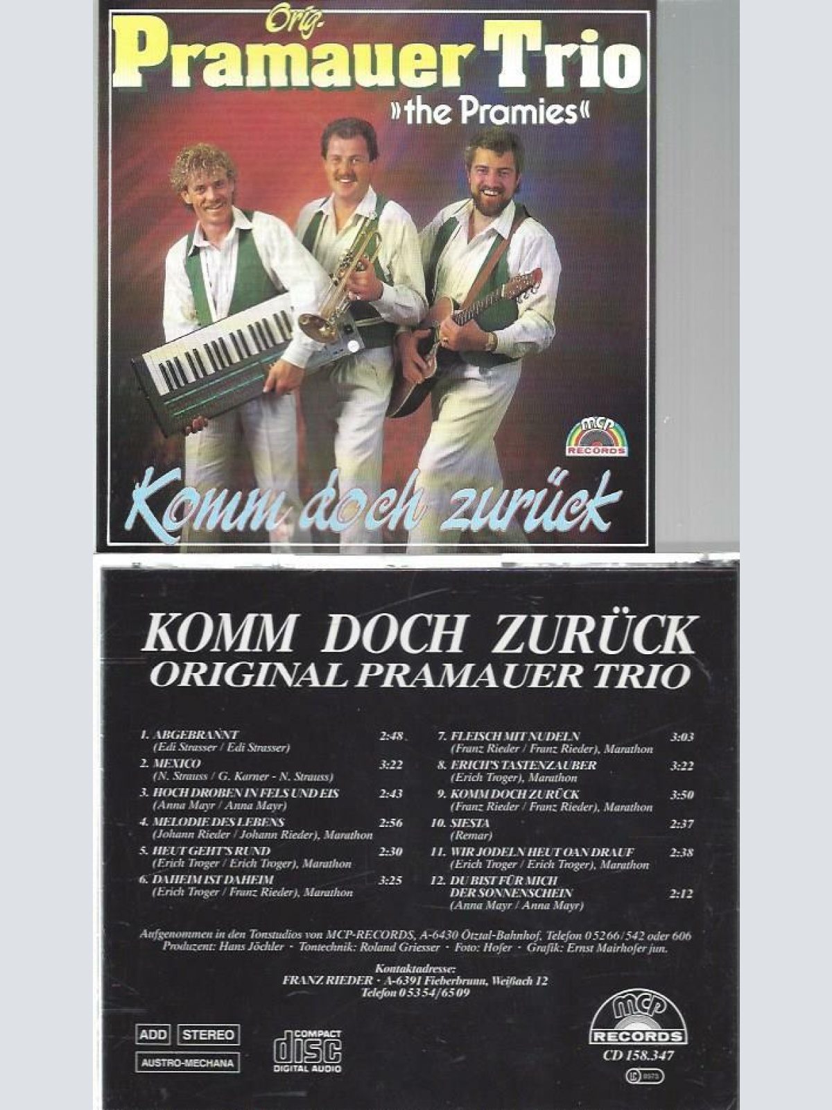 CD--Orig Pramauer Trio --Komm doch zurück