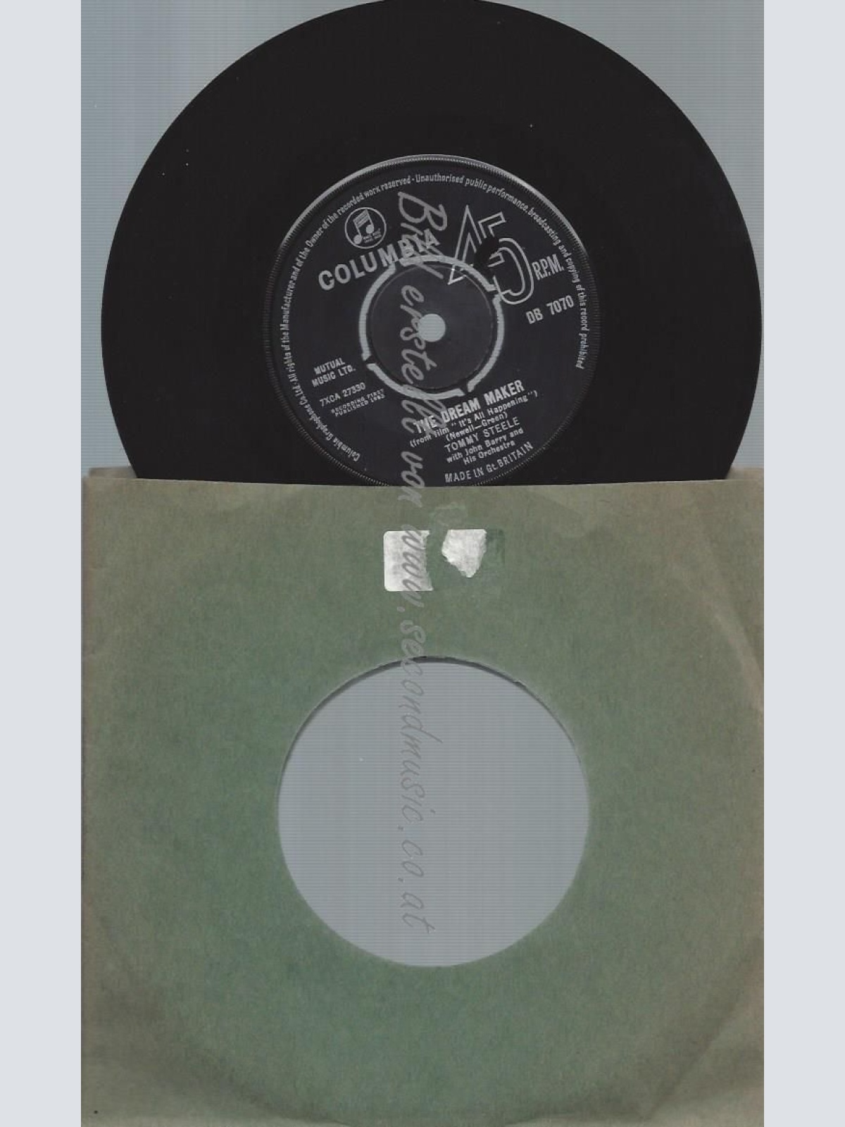7"  Tommy Steele   The Dream Maker
