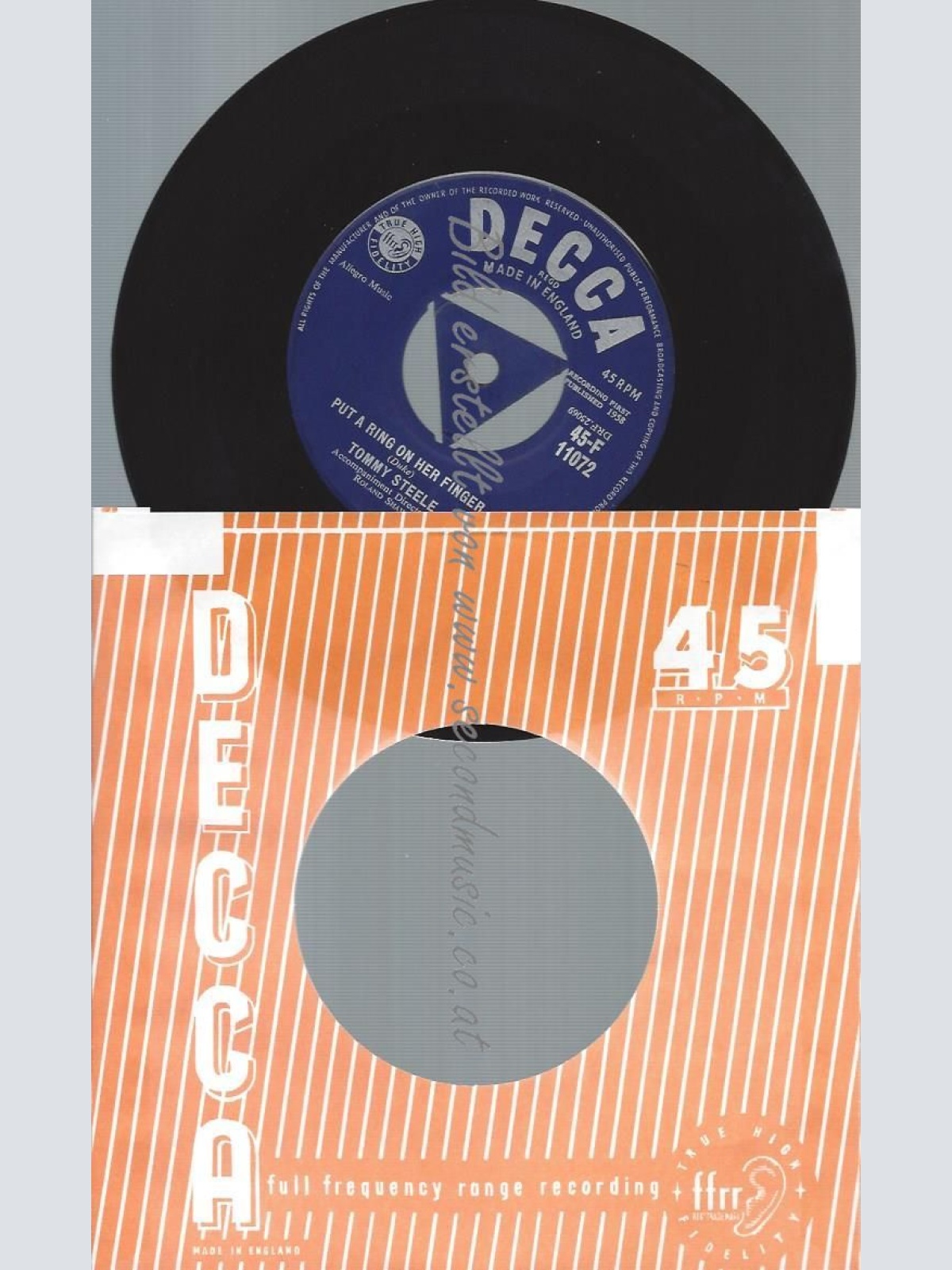 7"   Tommy Steele  Put A Ring On Her Finger