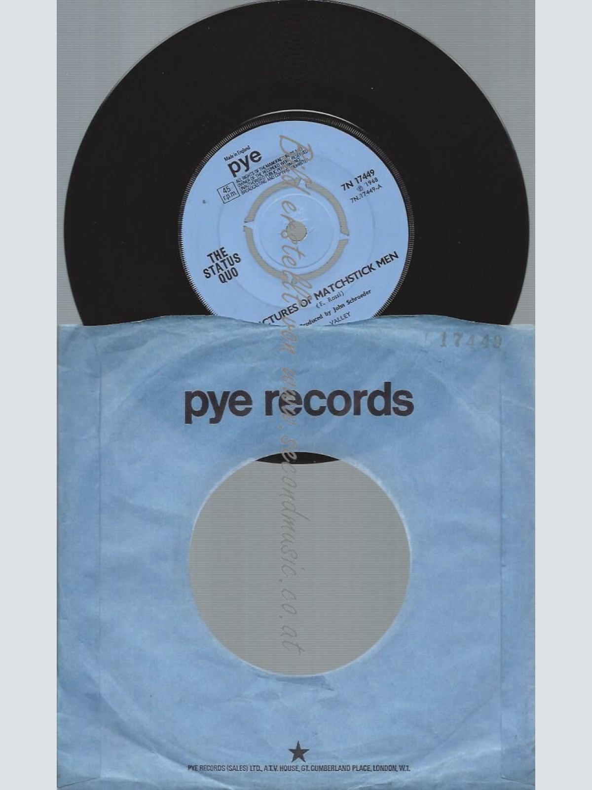 7" The Status Quo Pictures Of Matchstick Men // UK