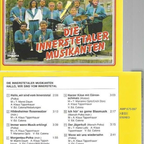 CD--Die Innerstetaler Musikanten--Hallo wir sind vom Innerstetal
