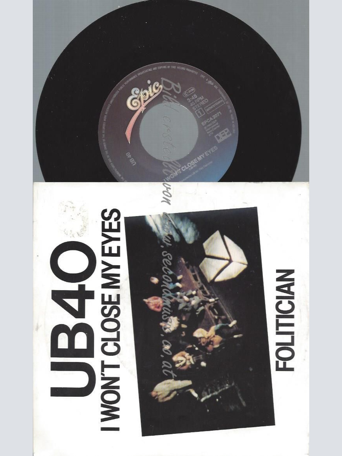 7"   UB40  I Won't Close My Eyes