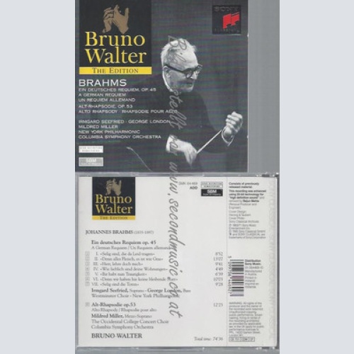 CD-Deutsches Requiem/Alt-Rhapsod.1995 von Walter,Bruno . und Coso