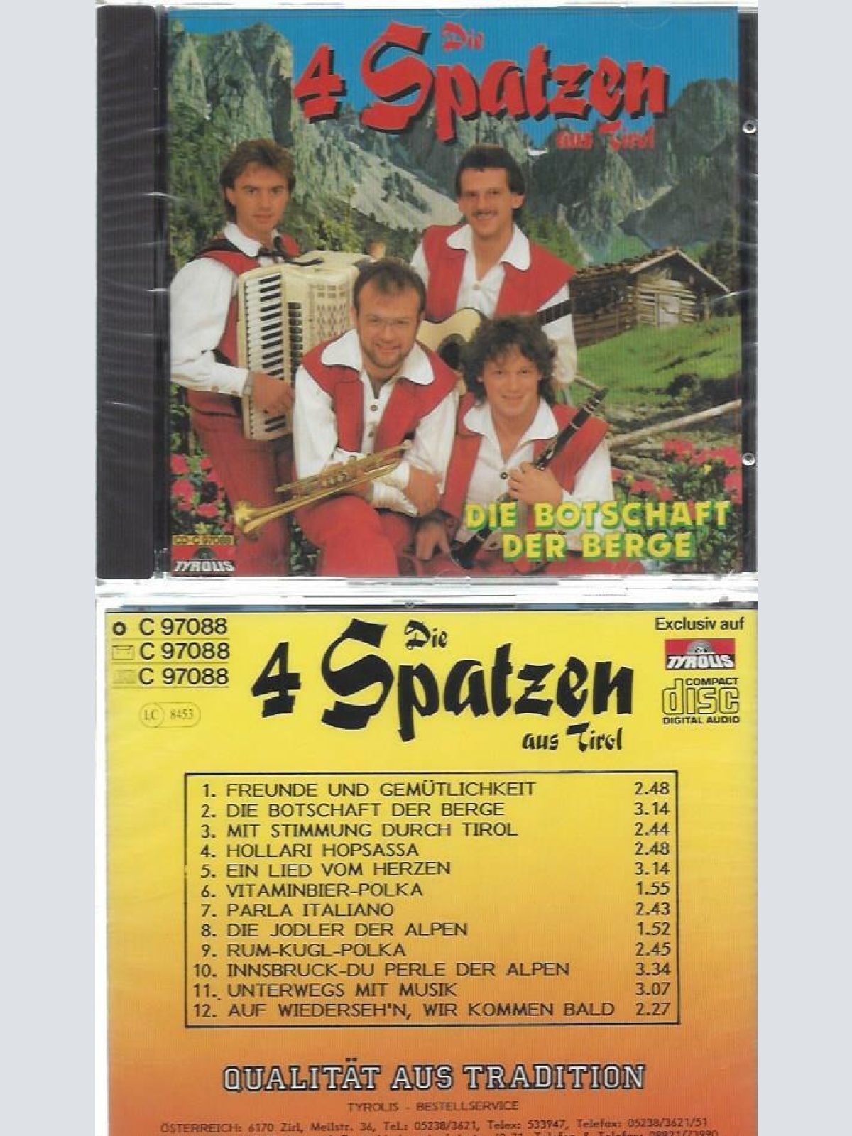 CD--Die 4 Spatzen aus Tirol -- Die Botschaft der Berge