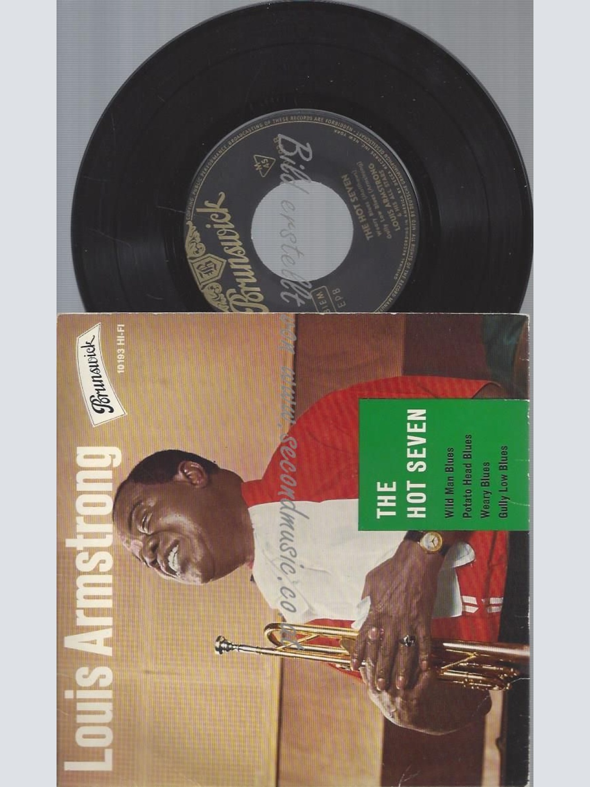 7"  LOUIS ARMSTRONG  THE HOT SEVEN
