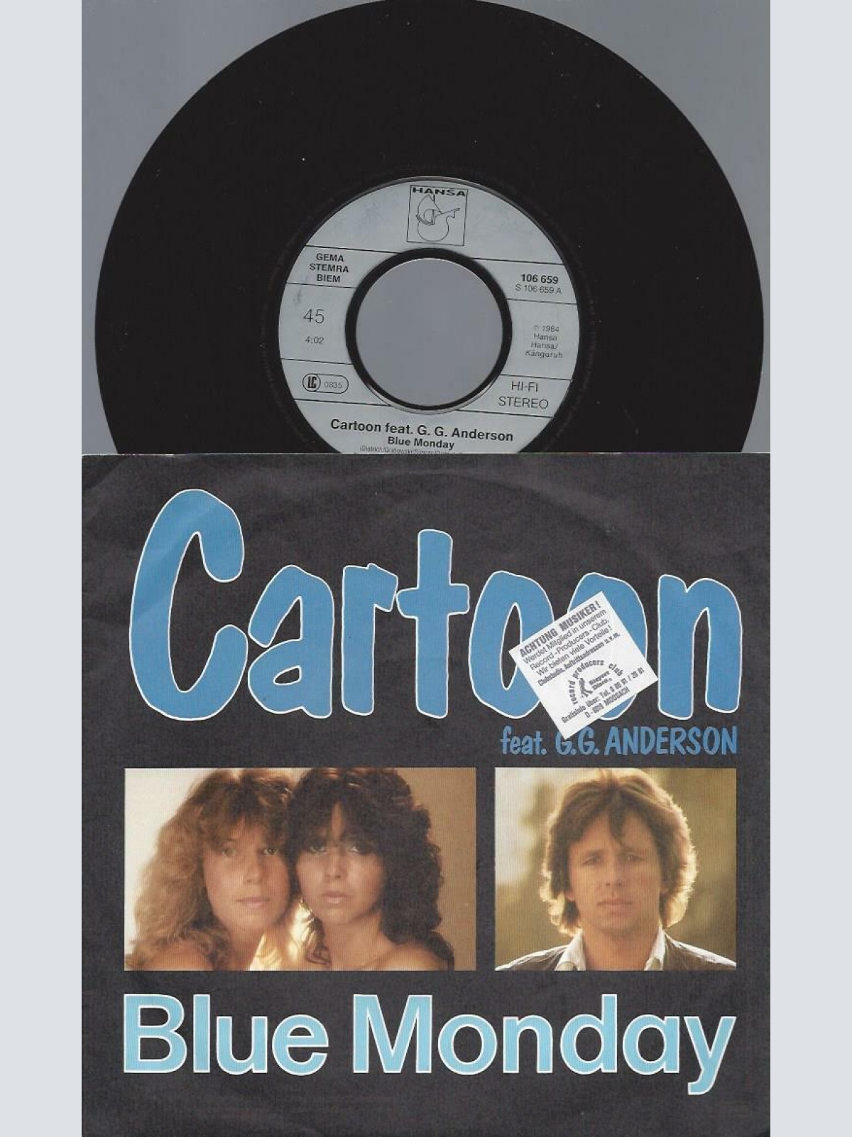 7"    Cartoon Feat. G. G. Anderson  Blue Monday