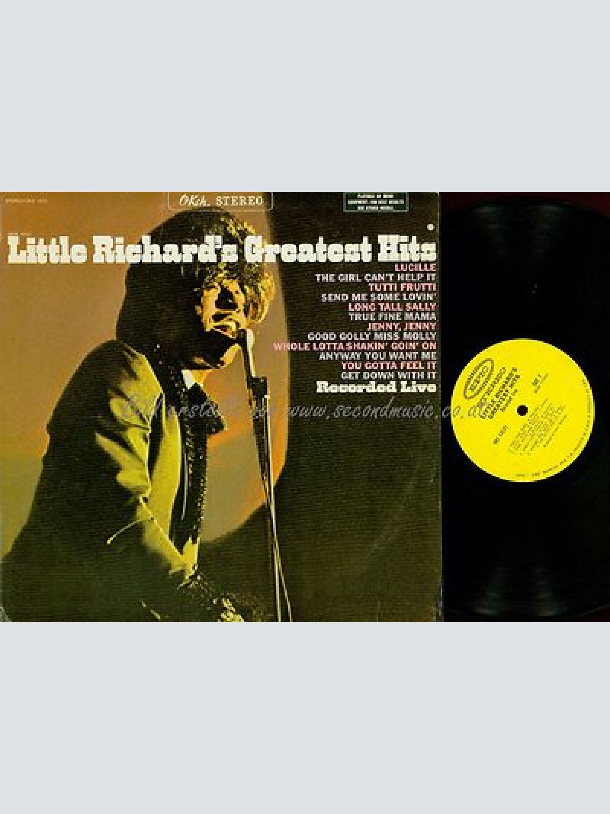 LP--LITTLE RICHARD--GREATEST HITS--RECORDED LIVE--OKM 12121--