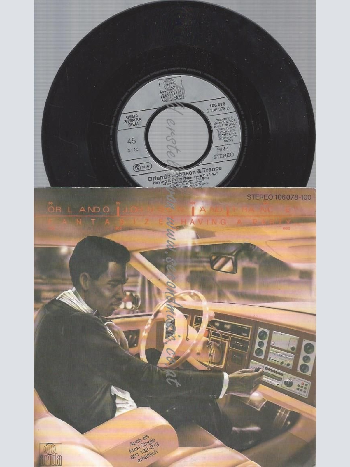 7"  Orlando Johnson & Trance  Fantasize