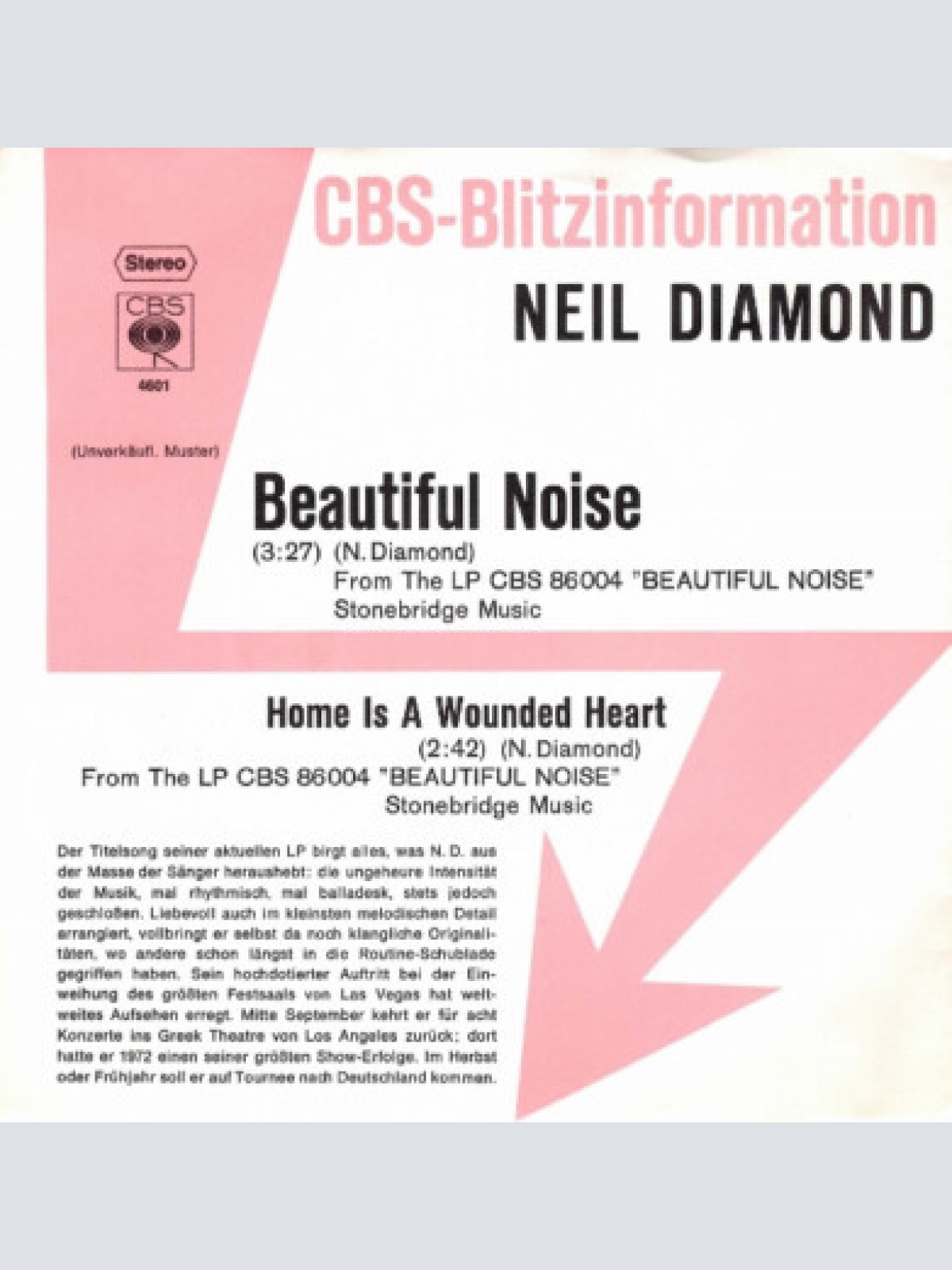 7", Single, Promo Neil Diamond - Beautiful Noise