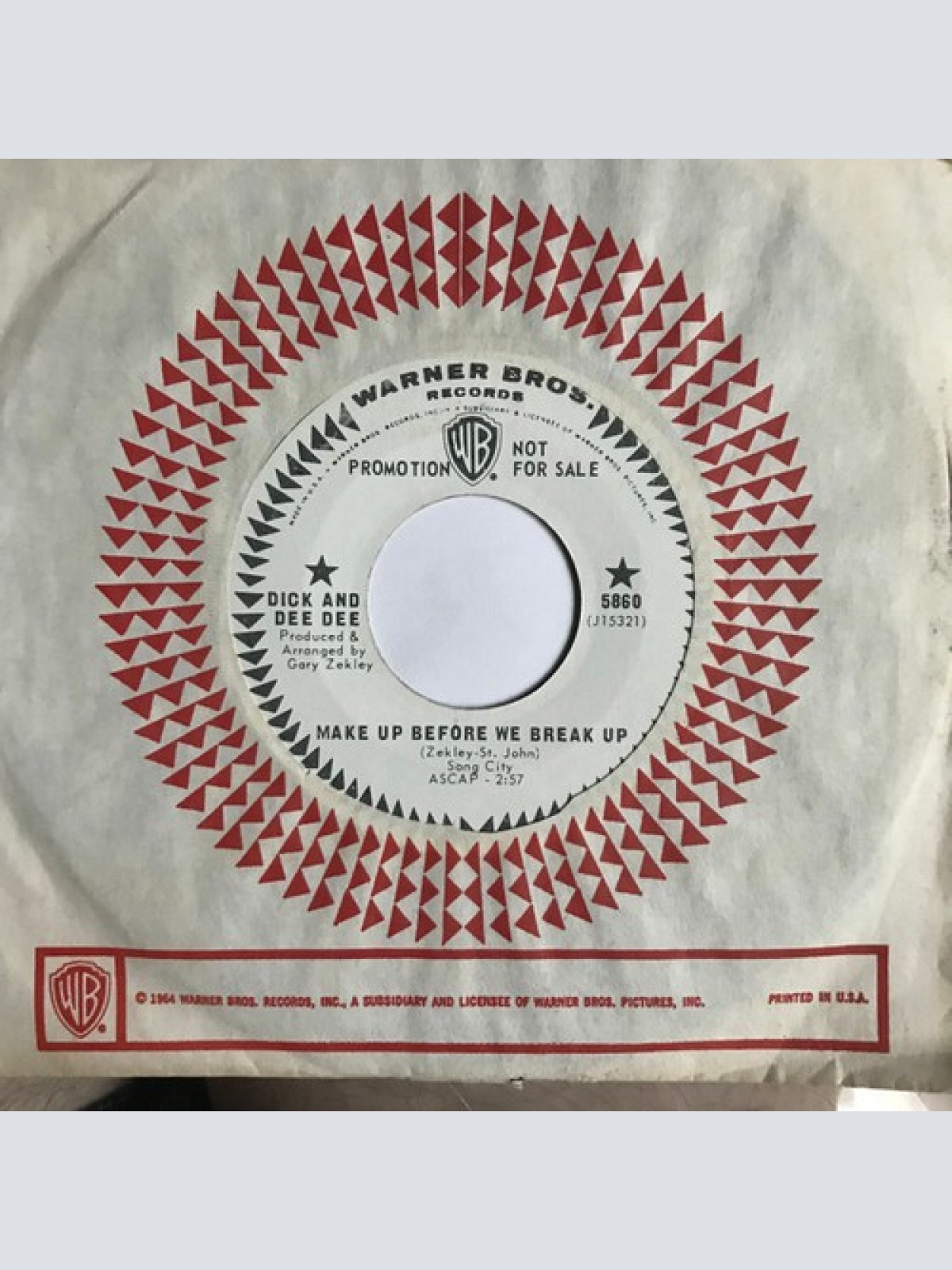 7", Promo Dick And Dee Dee - Make Up Before We Break Up