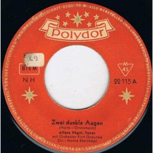 (7", Single, Mono, RE Alfons Fügel - Zwei Dunkle Augen / Der Rattenfänger