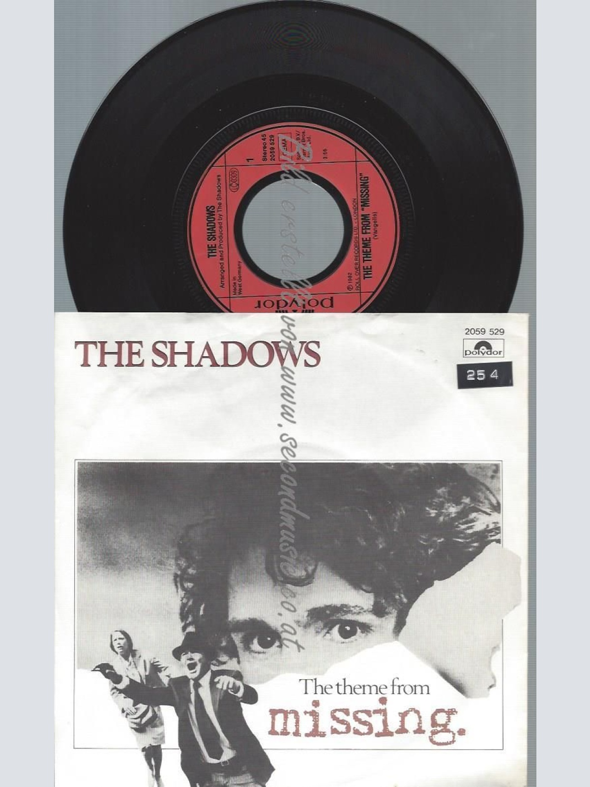 7"   The Shadows  The Theme From 'Missing'