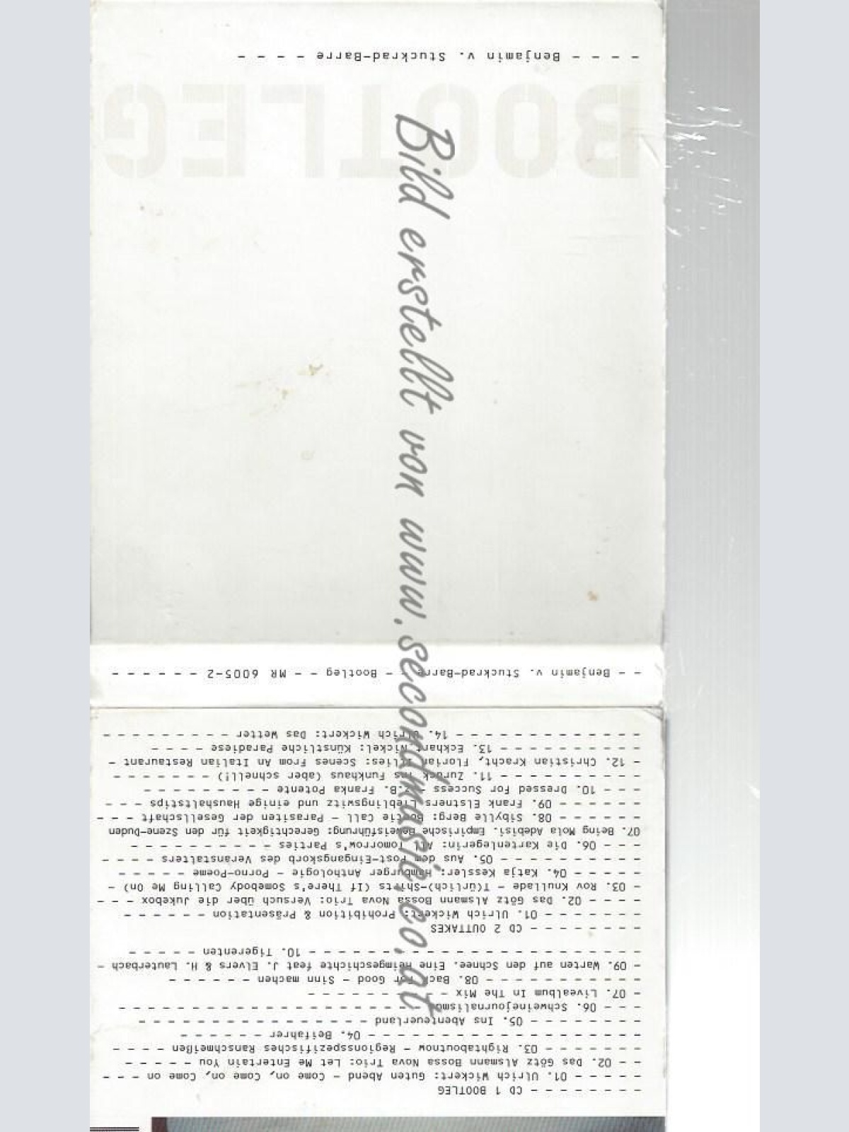 CD--BENJAMIN / STUCKRAD-BARRE--    BOOTLEG | DOPPEL-CD