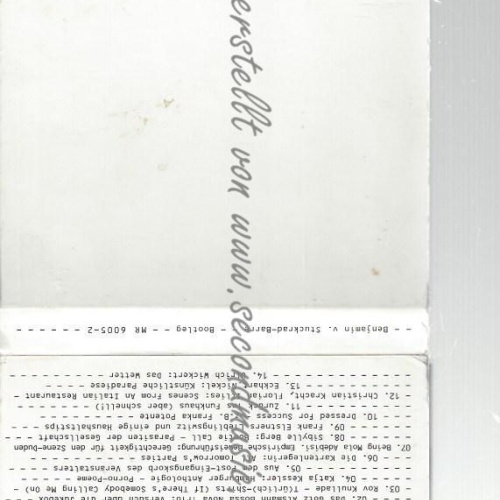 CD--BENJAMIN / STUCKRAD-BARRE--    BOOTLEG | DOPPEL-CD