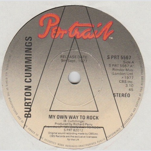7", Single, Promo Burton Cummings - My Own Way To Rock