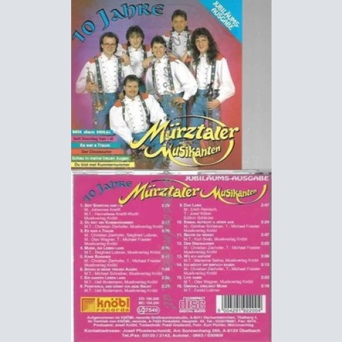 CD--   -- 10 JAHRE MÜRZTALER MUSIKANTEN,