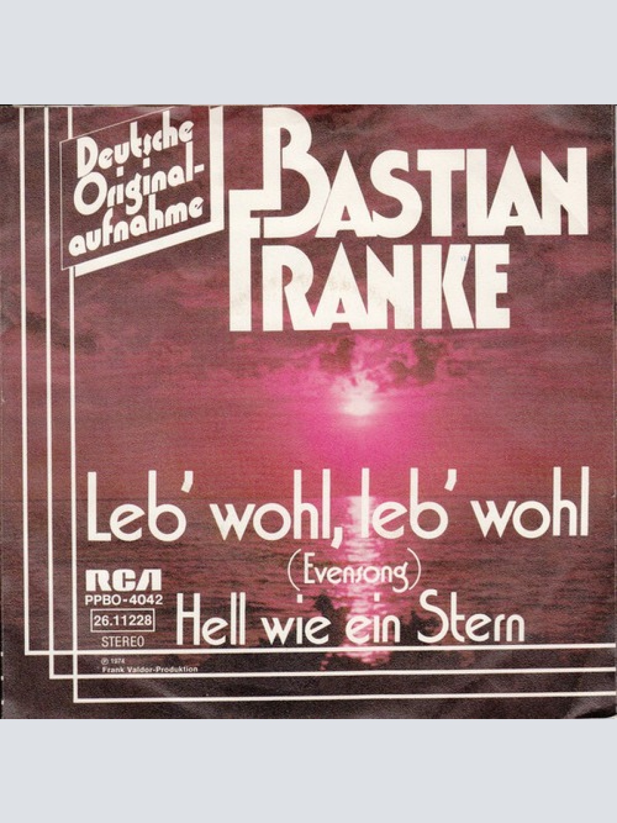 7", Promo Bastian Franke - Leb' Wohl, Leb' Wohl (Evensong)