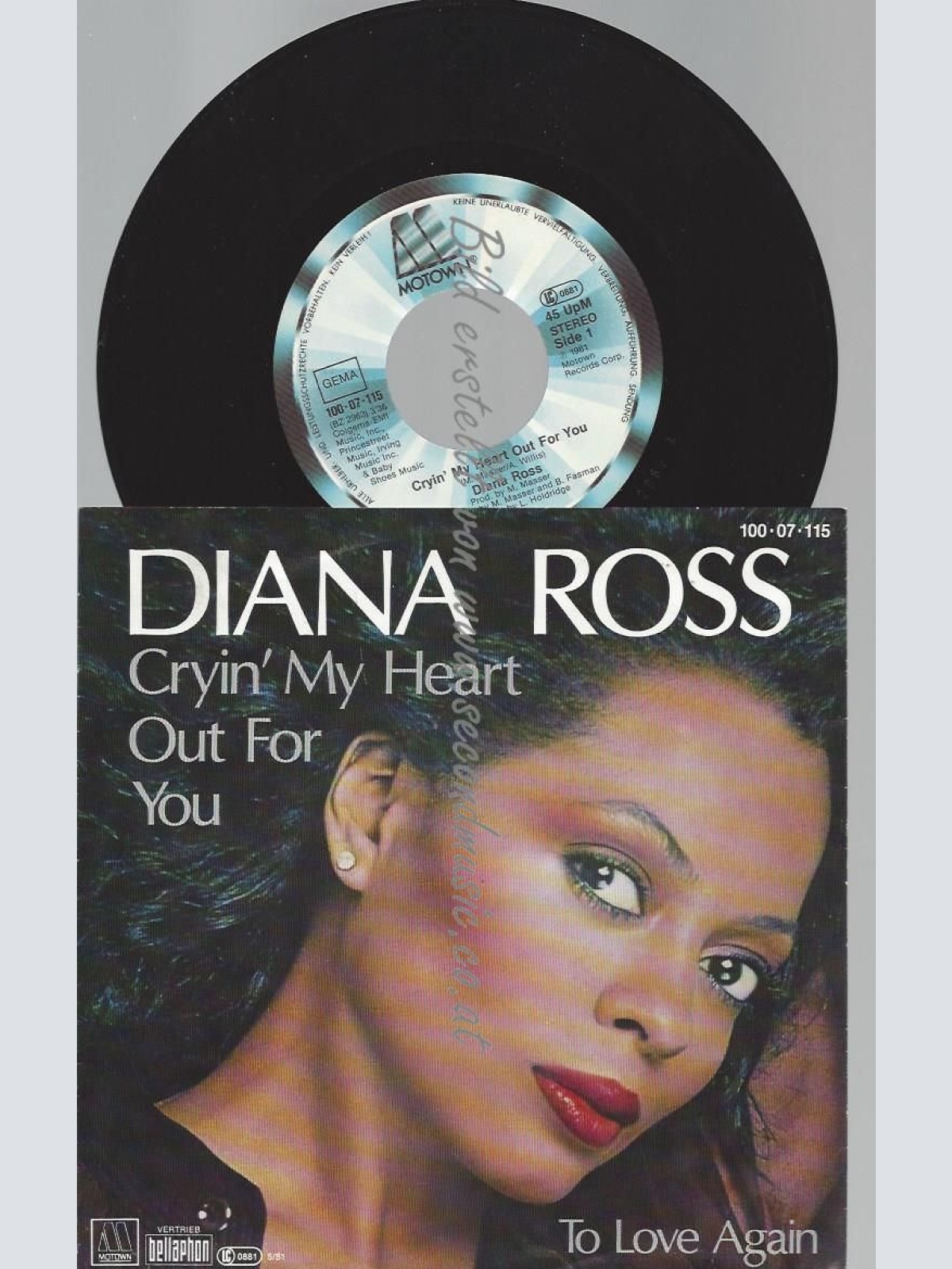 7"   Diana Ross  Cryin' My Heart Out For You