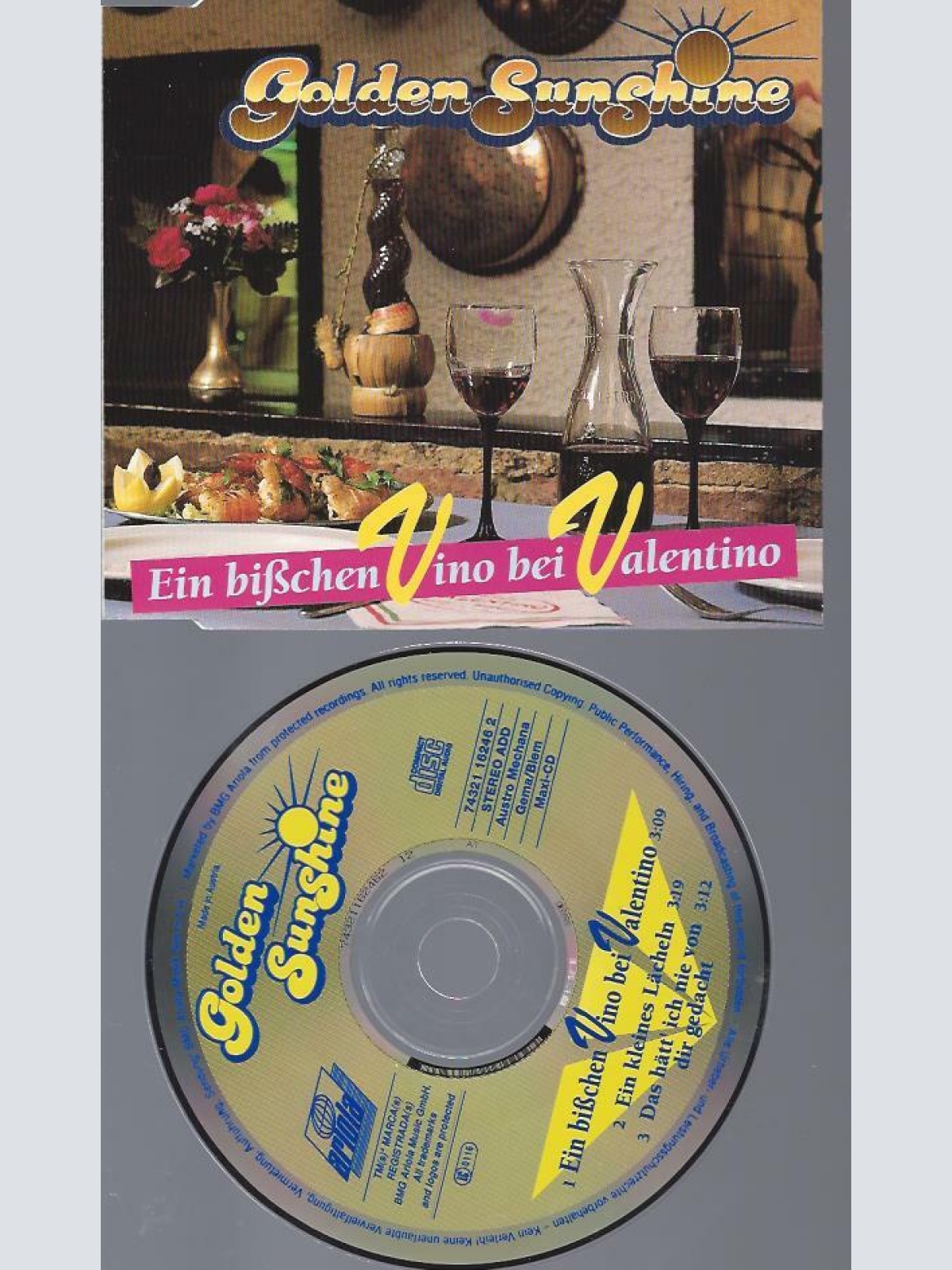 CD --Golden Sunshine  Ein bisschen Vino bei Valentino