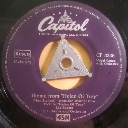 7", Single Les Baxter, His Chorus And Orchestra - Theme From "Helen Of Troy" ...