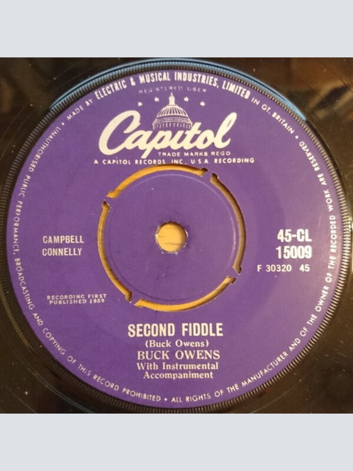 7", Single Buck Owens - Second Fiddle