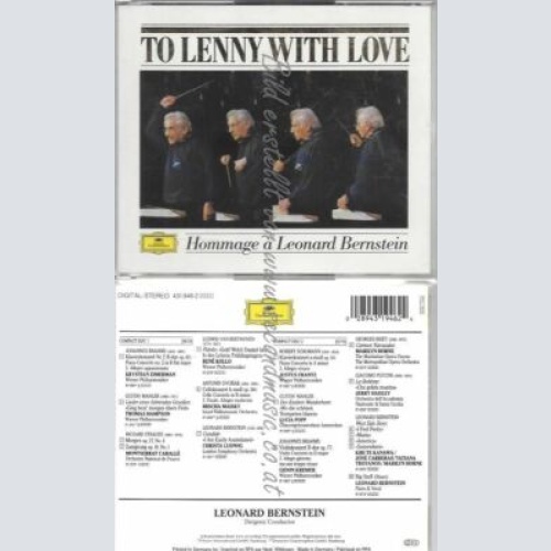CD--LEONARD BERNSTEIN, -TO LENNY WITH LOVE - HOMMAGE A LEONARD BERNSTEIN