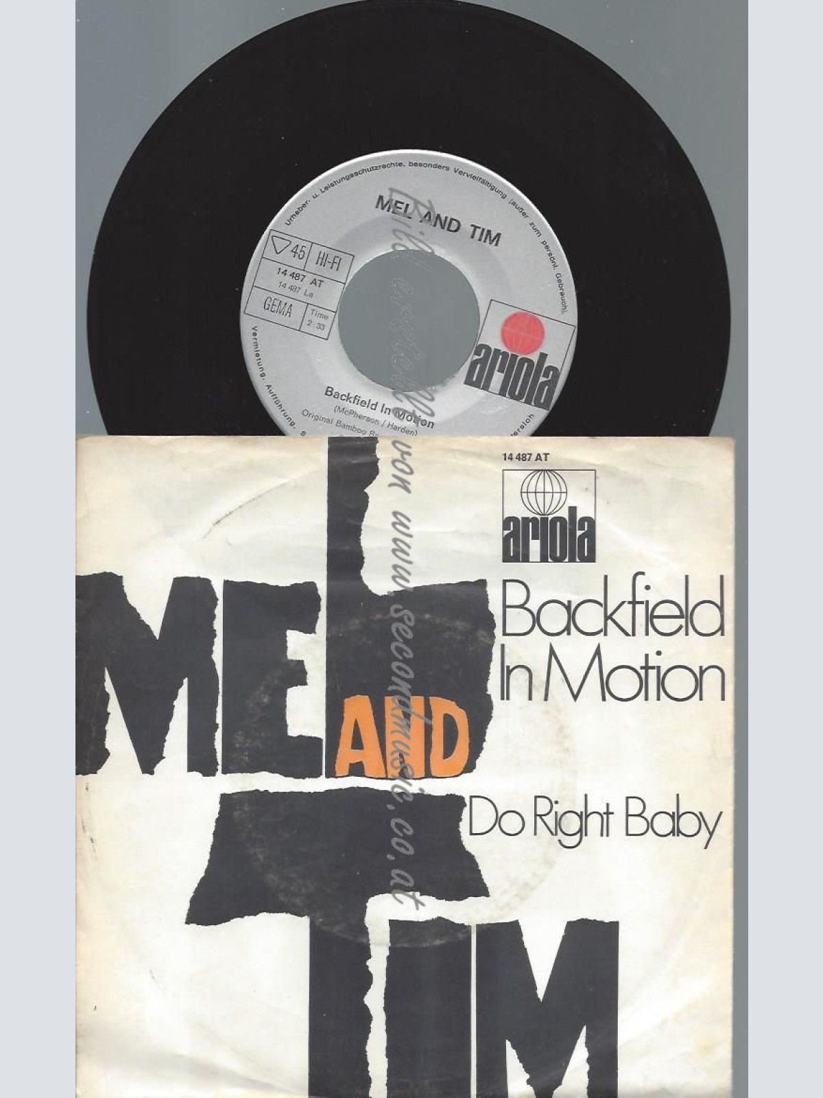 7"   Mel And Tim  Backfield In Motion