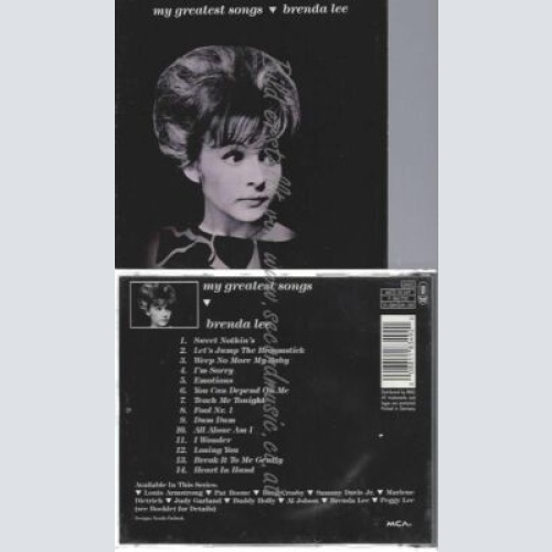 CD--BRENDA LEE | --MY GREATEST SONGS