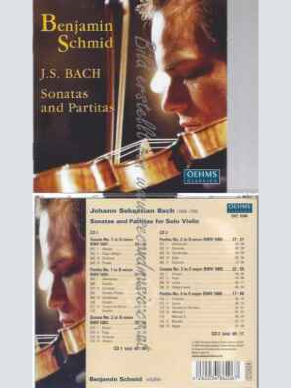 CD--SCHMID,BENJAMIN -SONATAS & PARTITAS FOR SOLO VIOLIN