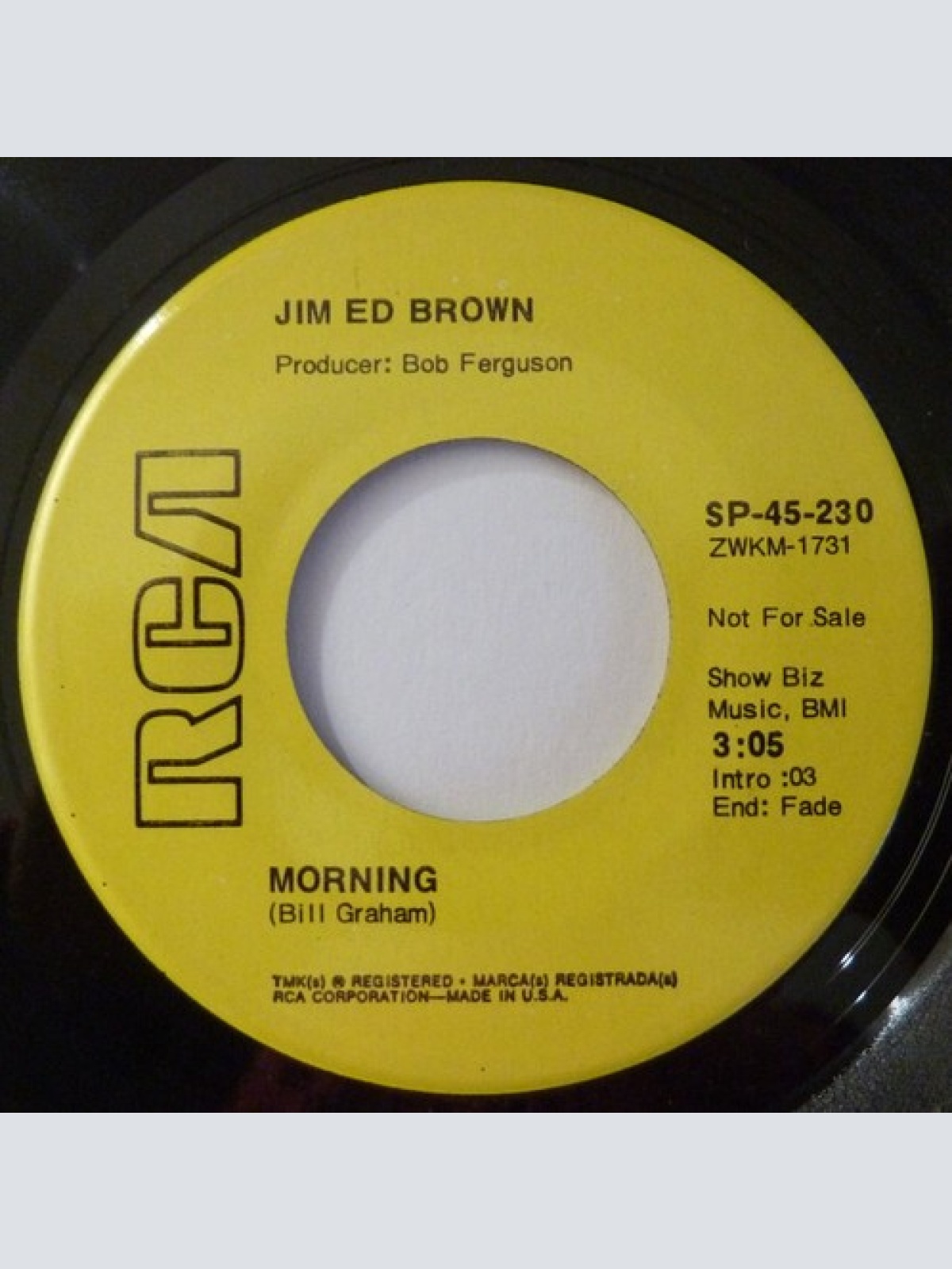 7", Single, Promo Jim Ed Brown - Morning
