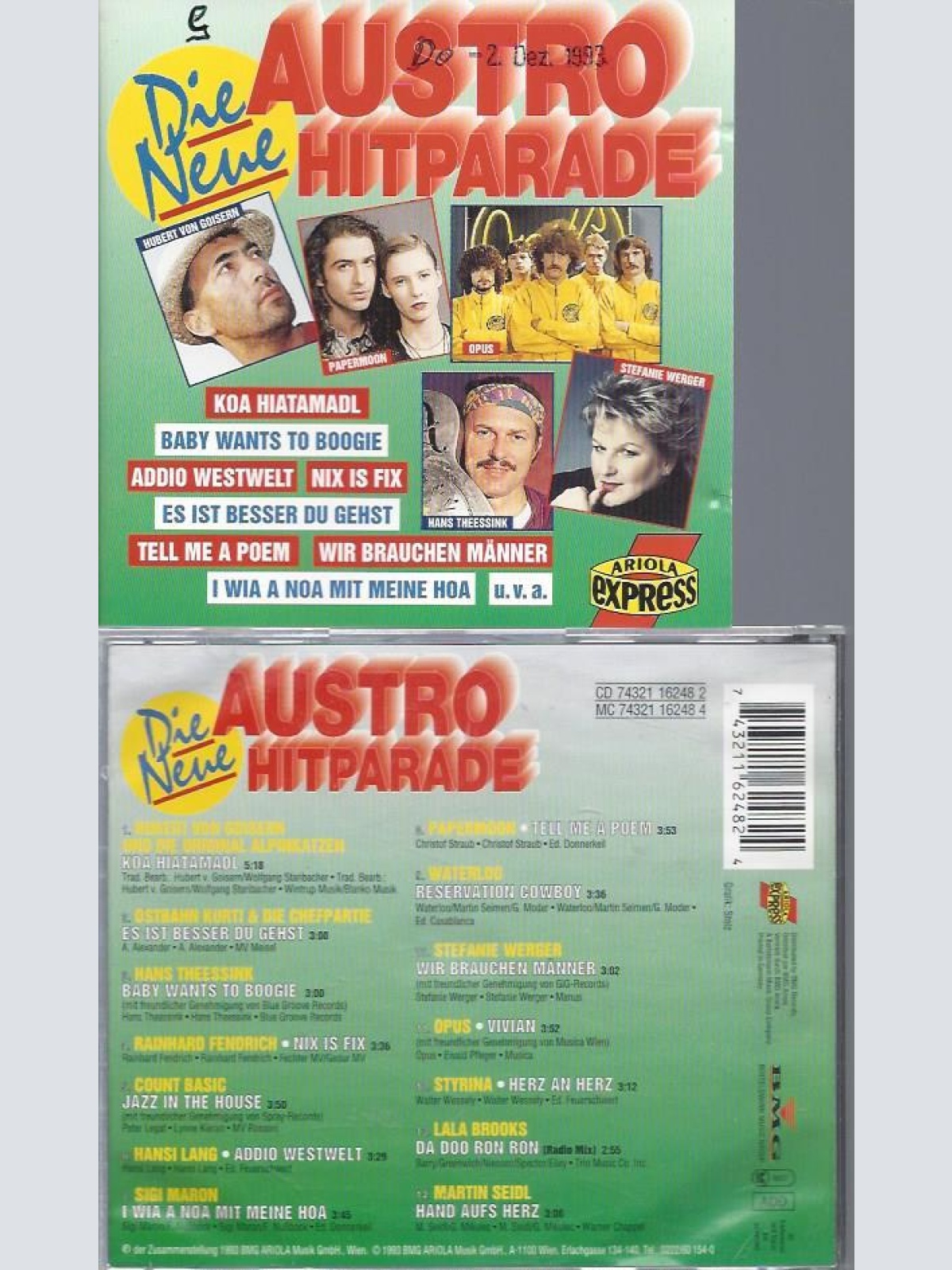 CD--DIE NEUE AUSTRO HITPARADE //LANG/ THESSINK// FENDRICH