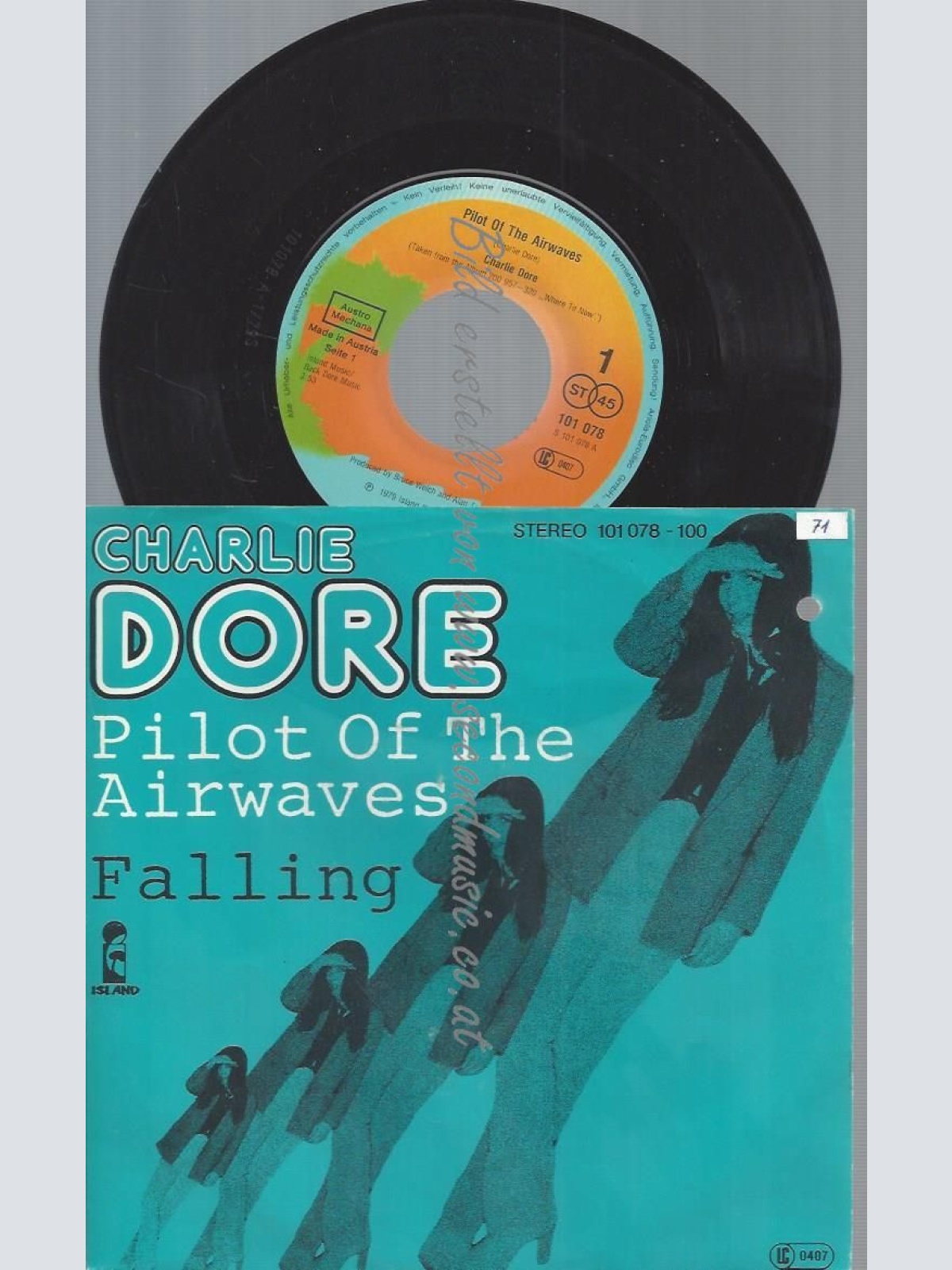 7" CHARLIE DORE  PILOT OF THE AIRWAVES