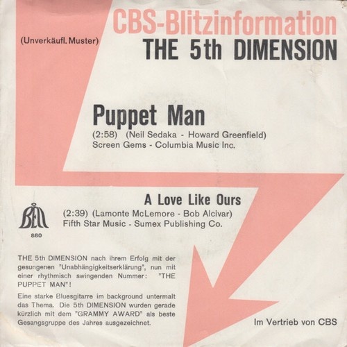 7", Single, Promo The Fifth Dimension - Puppet Man