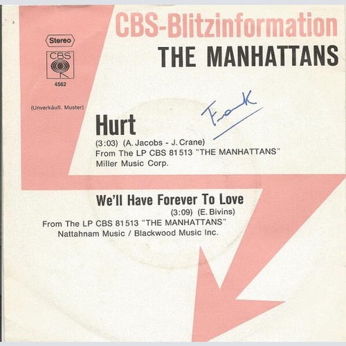 7", Single, Promo The Manhattans* - Hurt