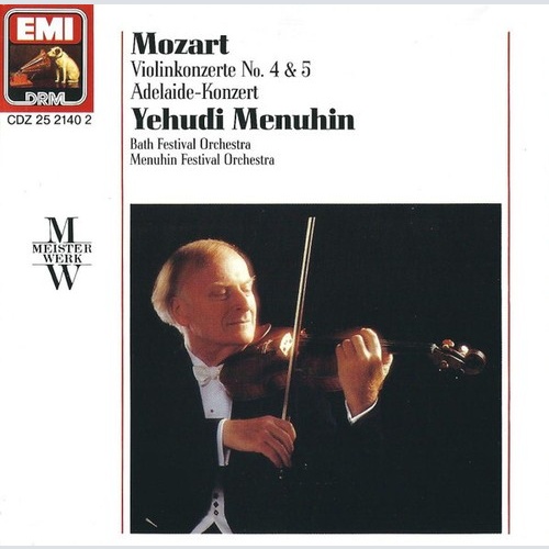 CD, Comp, RE Mozart* - Yehudi Menuhin - Violinkonzerte No. 4 & 5 / Adelaide-K...