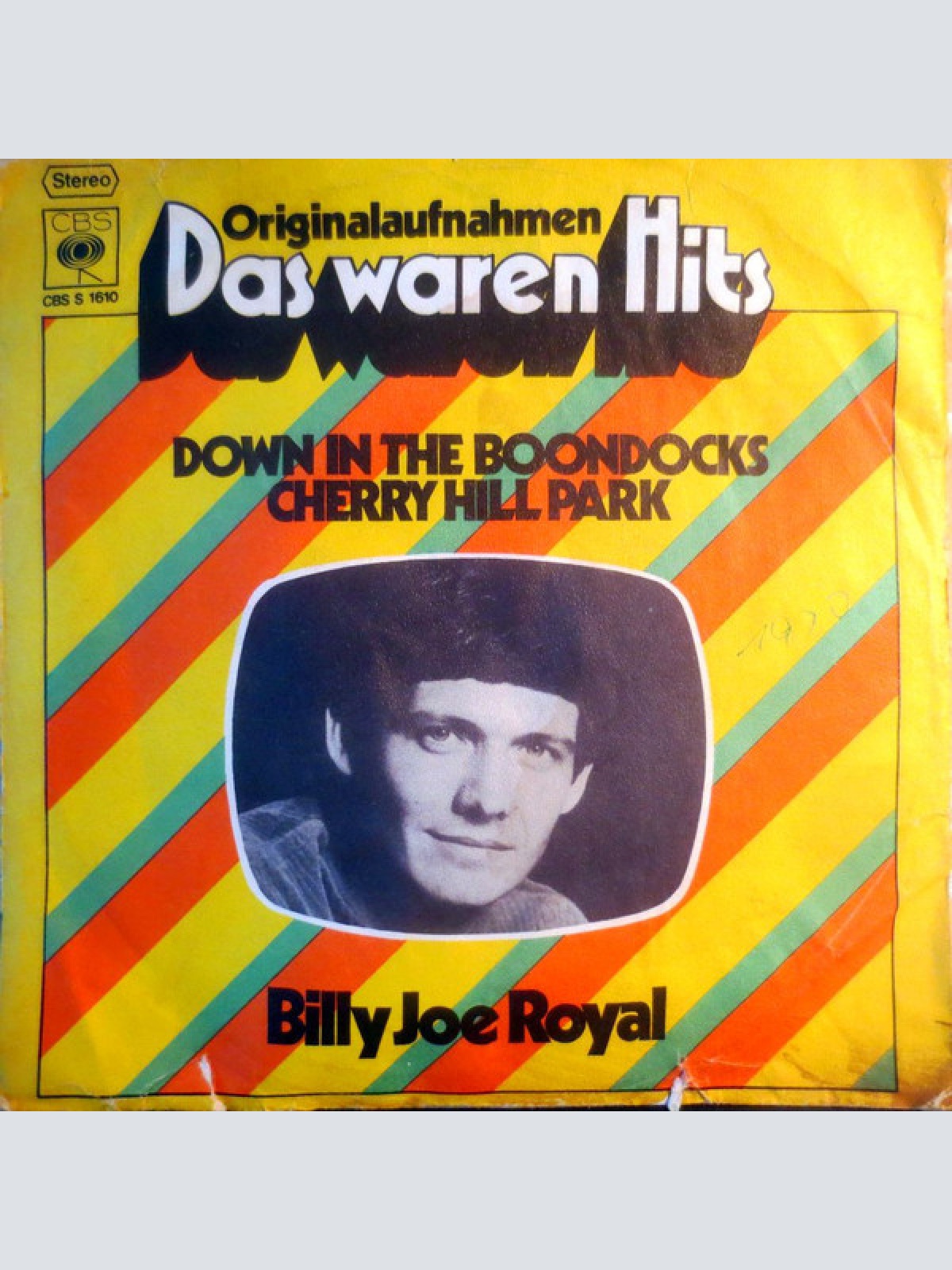 7", Single Billy Joe Royal - Down In The Boondocks / Cherry Hill Park