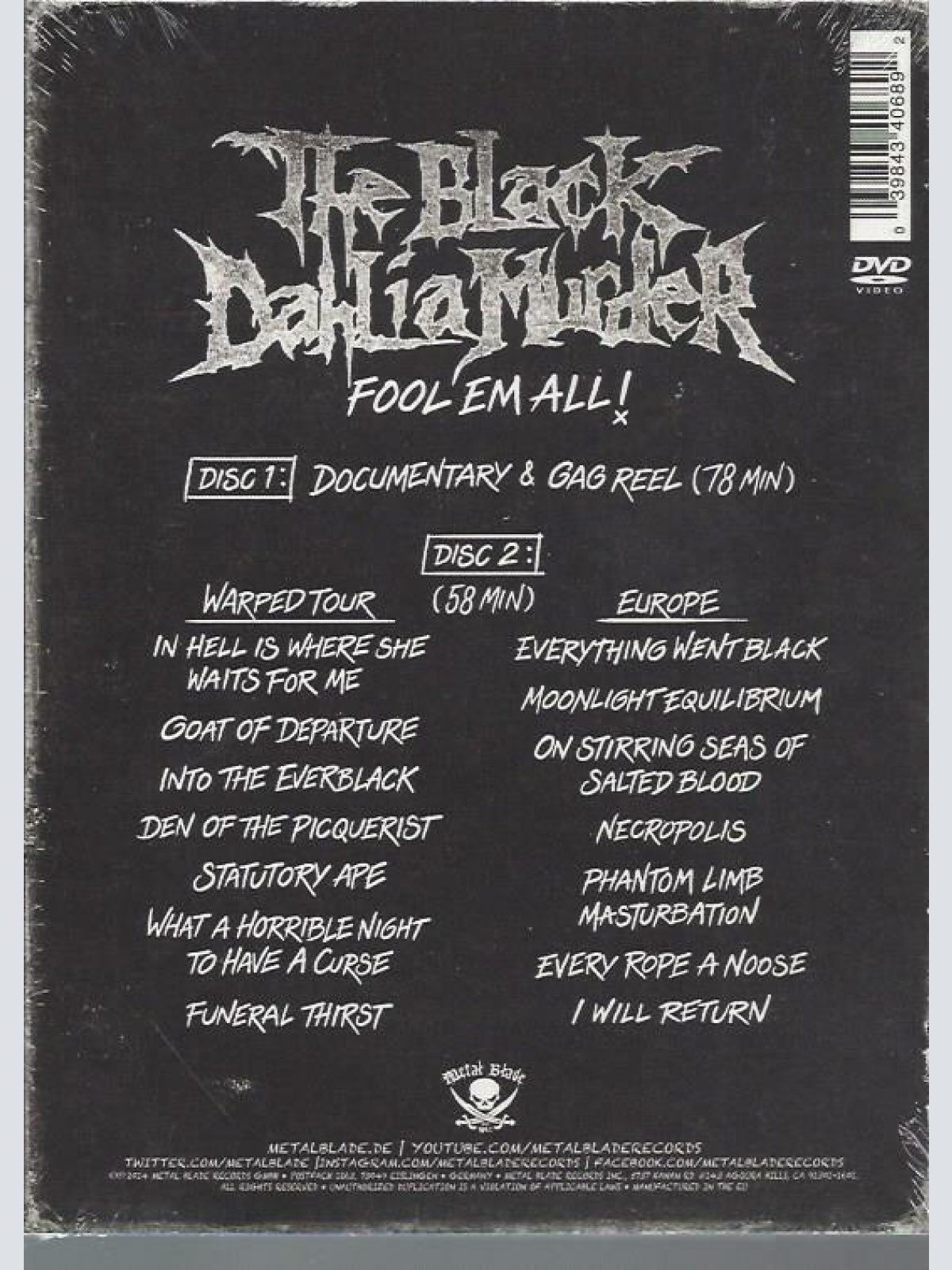 CD--  The Black Dahlia Murder  Fool 'Em All!