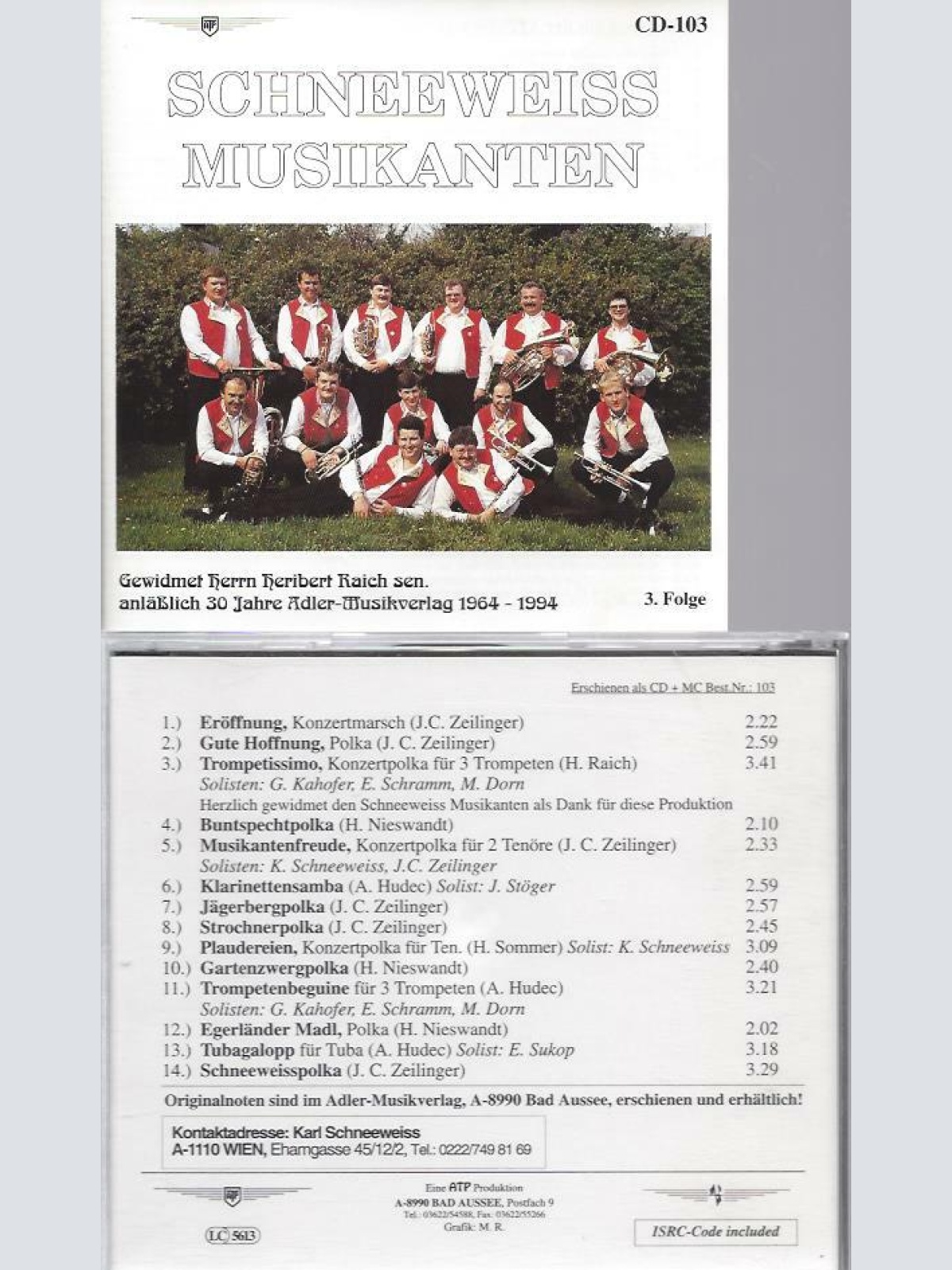 CD -Schneeweiss Musikanten 3 Folge