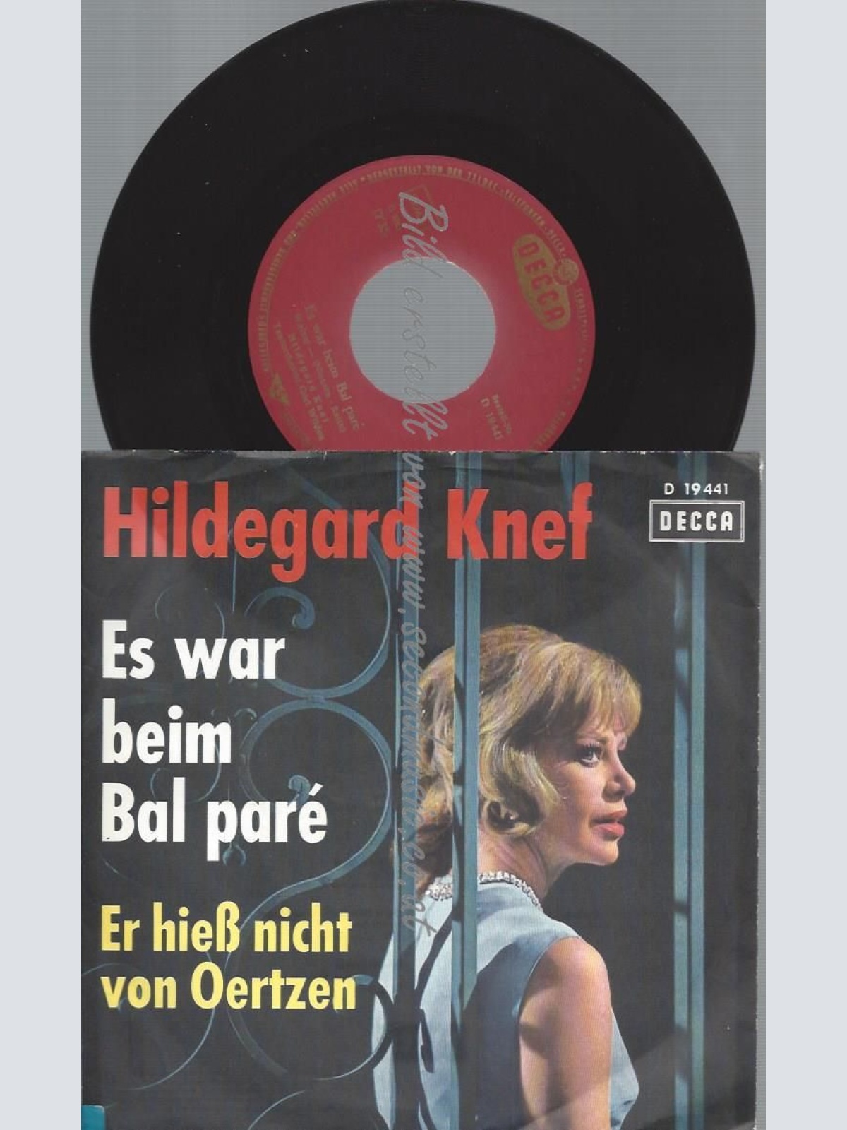 7"   Hildegard Knef  Es War Beim Bal Paré