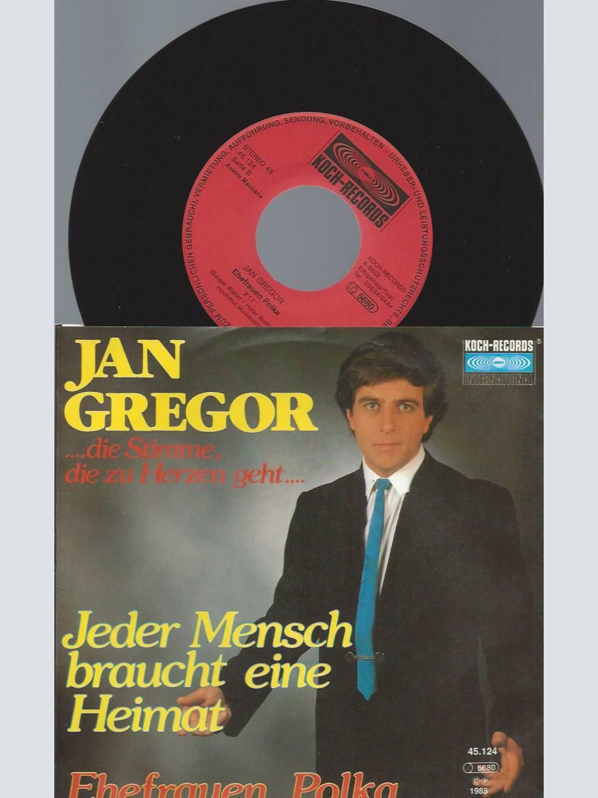 7"  Jan Gregor --   Jeder Mensch Braucht Eine Heimat