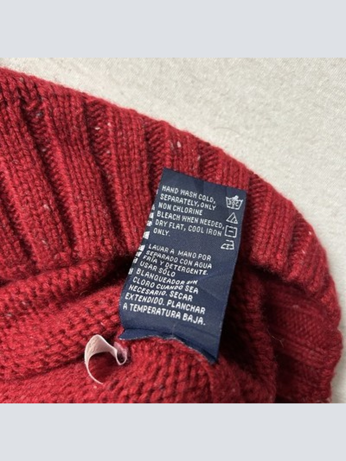 Nautica Vintage Y2K Pullover mit Wolle Rot Herren Größe L Maße siehe Fotos