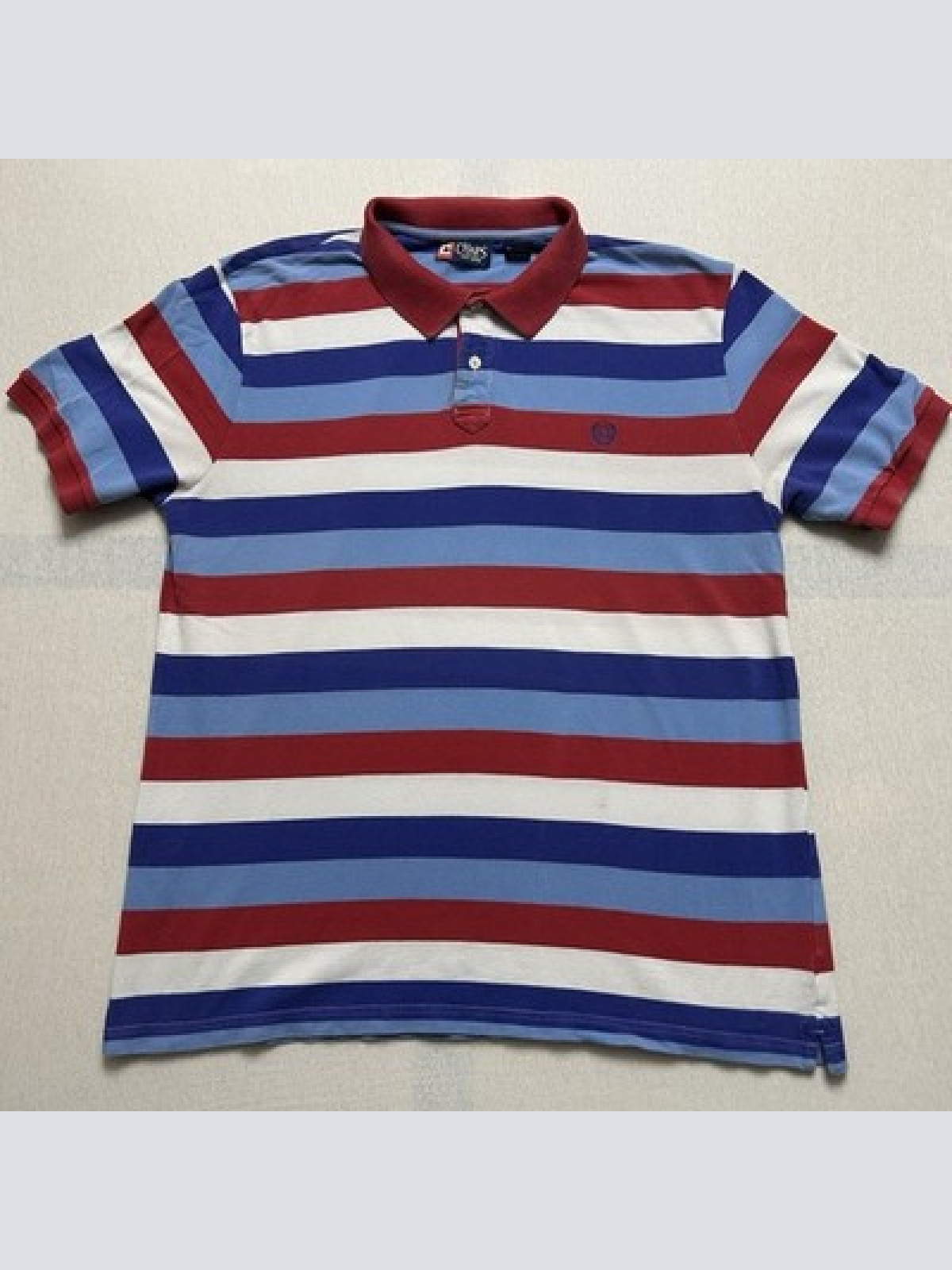 Chaps (Ralph Lauren) Vintage Poloshirt Gestreift Herren Größe XL Maße auf Fotos