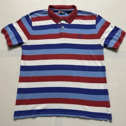 Chaps (Ralph Lauren) Vintage Poloshirt Gestreift Herren Größe XL Maße auf Fotos