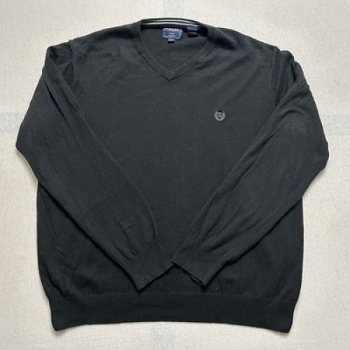 Chaps (Ralph Lauren) Vintage Pullover mit Kaschmir Schwarz Herren Größe XL