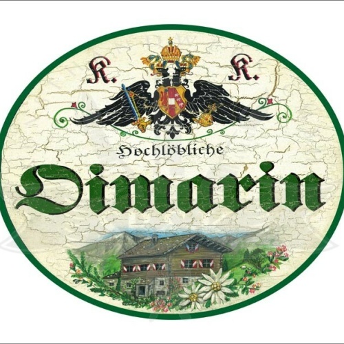 KuK Nostalgie Holzschild - Hochlöbliche Oimarin - Sennerin Haus Edelweiß TH