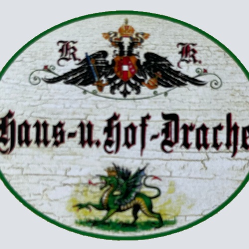 KuK Nostalgie Holzschild Haus- & Hof-Drache Zuhause Heim Frau Drachen Schild