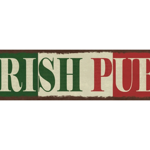 Schild Irish Pub Alkohol Bar Bier Irland Lokal 46 x 10 Blech od. Holz