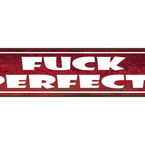 Schild Fuck Perfect Perfekt Imperfekt Fehler Unvollkommen 46 x 10 Blech od. Holz