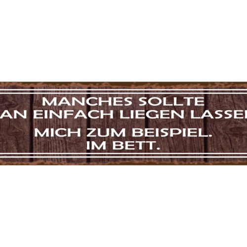 Schild Liegen Lassen Bett Schlafen Aufstehen Morgen Arbeit 46 x 10 Blech od.Holz