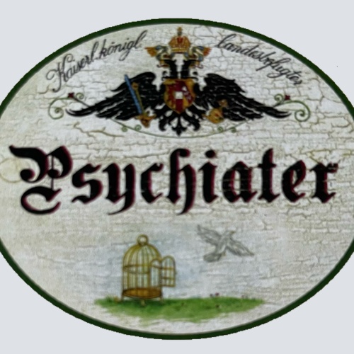 KuK Nostalgie Holzschild Landesbefugter Psychiater Psychologe Arzt Doktor Schild